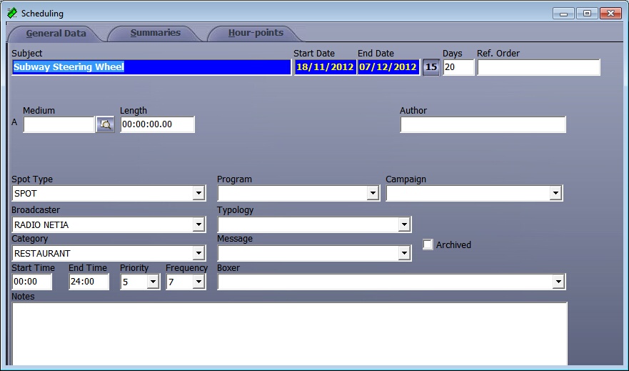 Schedule_GeneralData