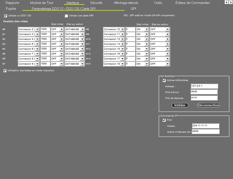 Onglet Interface 82